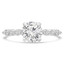 Round Diamond Shared Prong Solitaire with Accents Engagement Ring in White Gold (MVS0296-W)