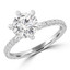 Round Diamond 6-Prong Solitaire with Accents Engagement Ring in White Gold (MVS0297-W)