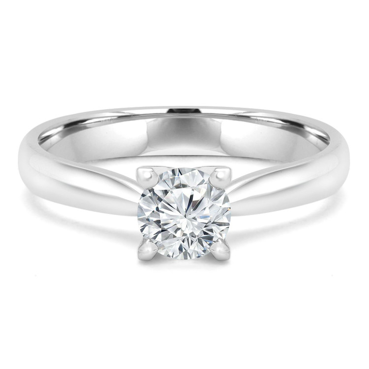 Round Diamond Solitaire Engagement Ring in White Gold (MVSS0012-W)