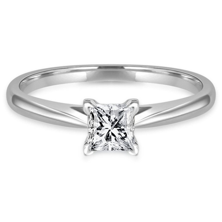 Princess Diamond Solitaire Engagement Ring in White Gold (MVSS0019-W)