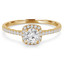 Round Diamond Cushion Halo Engagement Ring in Yellow Gold (MVSS0039-Y)