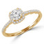 Round Diamond Cushion Halo Engagement Ring in Yellow Gold (MVSS0039-Y)