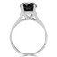 Round Black Diamond Solitaire Engagement Ring in White Gold (MVSB0005-W)