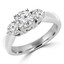 Round Diamond Three-Stone Engagement Ring in White Gold (MVSX0002-W)