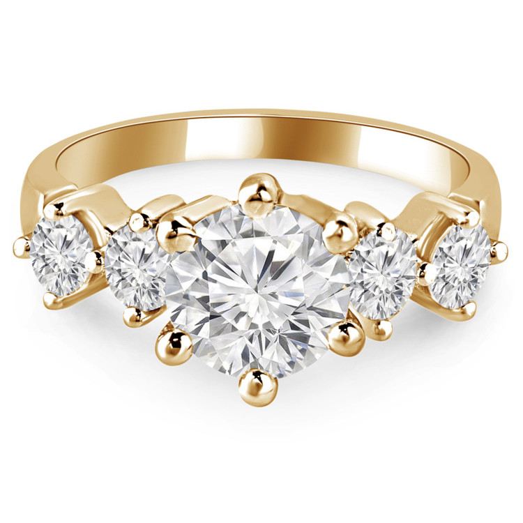 Round Diamond Five-Stone Engagement Ring in Yellow Gold (MVSX0009-Y)