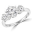 Round Diamond Three-Stone Engagement Ring in White Gold (MVSX0018-W)