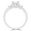 Round Diamond Three-Stone Engagement Ring in White Gold with Accents (MVSX0022-W)