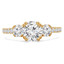 Round Diamond Three-Stone Engagement Ring in Yellow Gold with Accents (MVSX0022-Y)