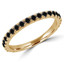 Round Black Diamond Semi-Eternity Wedding Band Ring in Yellow Gold (MVSXB0023-Y)