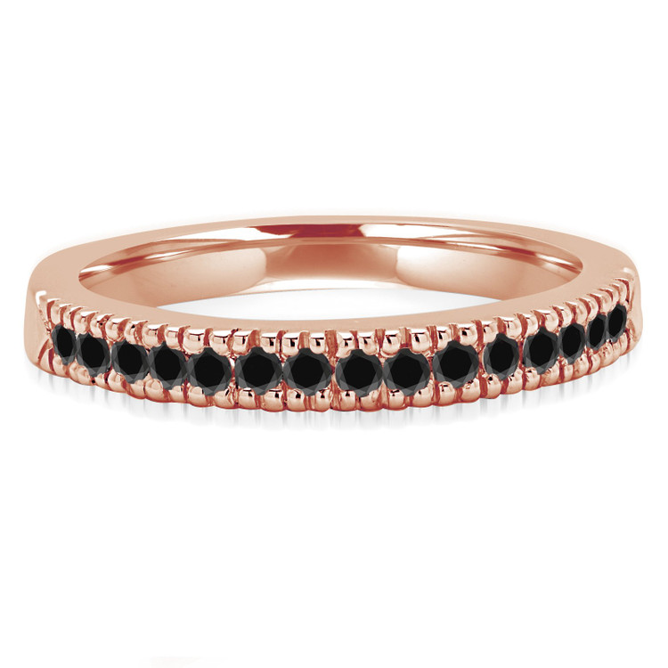 Round Black Diamond Fashion Semi-Eternity Wedding Band Ring in Rose Gold (MVSXB0027-R)