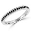 Round Black Diamond Semi-Eternity Wedding Band Ring in White Gold (MVSXB0029-W)