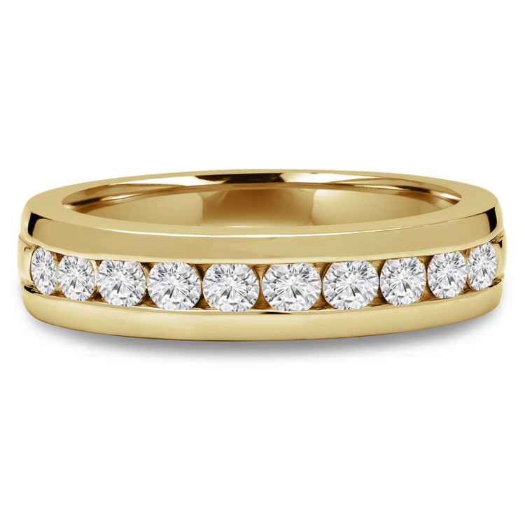Round Diamond Channel Set Semi-Eternity Wedding Band Ring in Yellow Gold (MVSXB0041-Y)