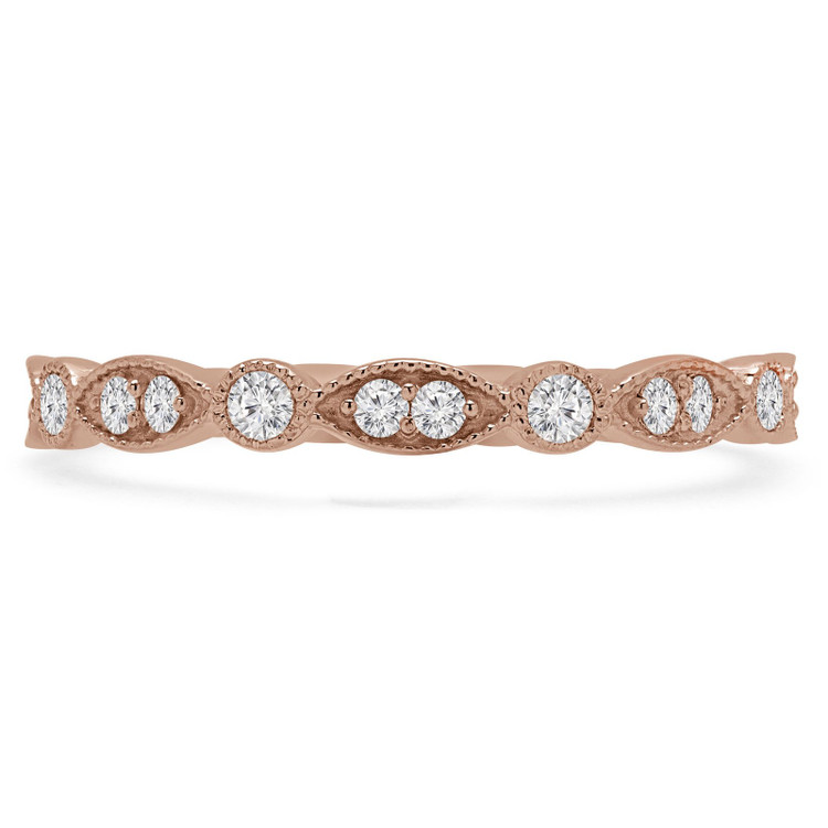 Round Diamond Semi-Eternity Wedding Band Ring in Rose Gold (MVSXB0049-R)
