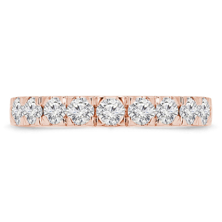 Round Diamond Semi-Eternity Wedding Band Ring in Rose Gold (MVSXB0051-R)