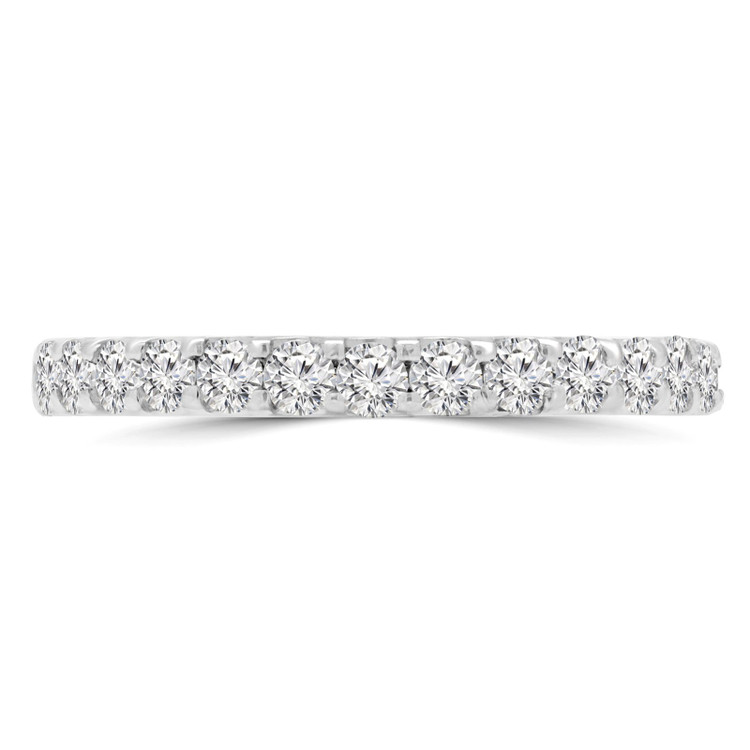 Round Diamond Semi-Eternity Wedding Band Ring in White Gold (MVSXB0053-W)