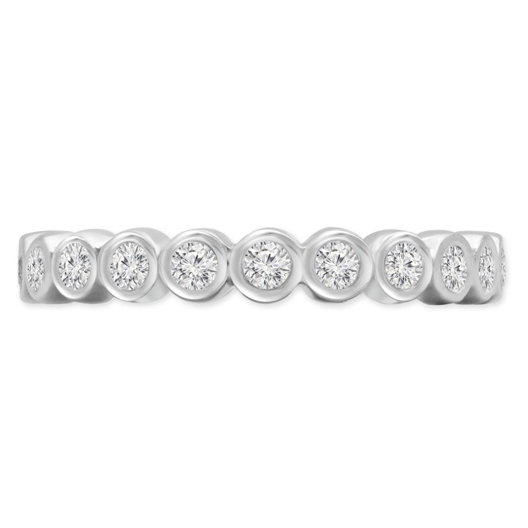 Round Diamond Semi-Eternity Wedding Band Ring in White Gold (MVSXB0061-W)