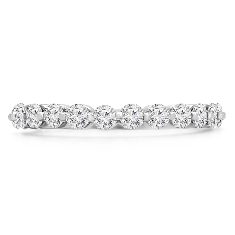 Round Diamond 3/4 Way Semi-Eternity Wedding Band Ring in White Gold (MVSXB0079-W)