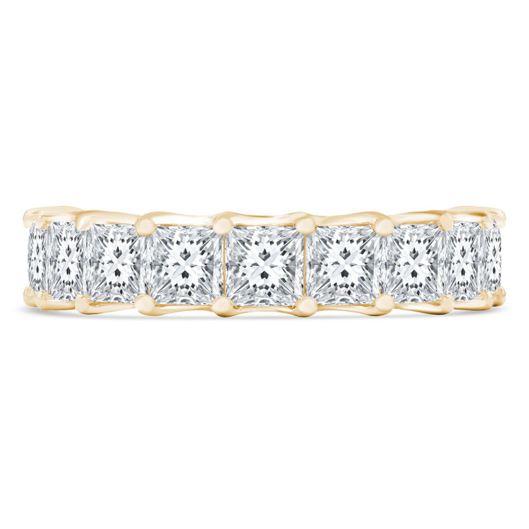 Lab Grown 5 1/4 to 6 1/2 CTW Full Eternity Princess Diamond Anniversary Wedding Band Ring in Yellow Gold (MVSAR0012-Y)