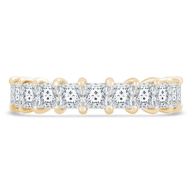 Lab Grown 3 9/10 to 4 3/4 CTW Full Eternity Princess Diamond Anniversary Wedding Band Ring in Yellow Gold (MVSAR0013-Y)