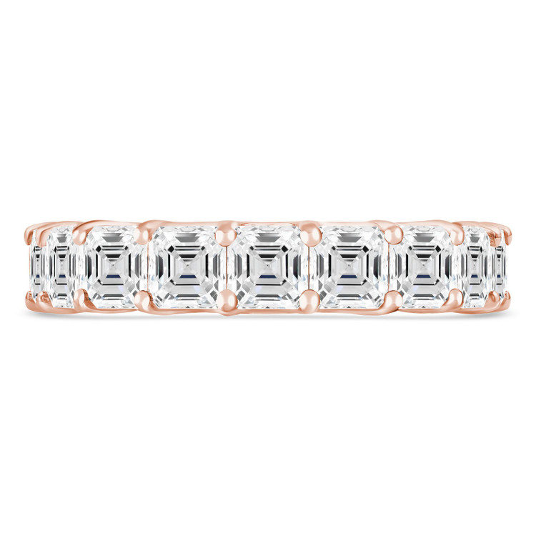 Lab Grown 5 7/8 to 7 2/5 CTW Full Eternity Asscher Diamond Anniversary Wedding Band Ring in Rose Gold (MVSAR0017-R)