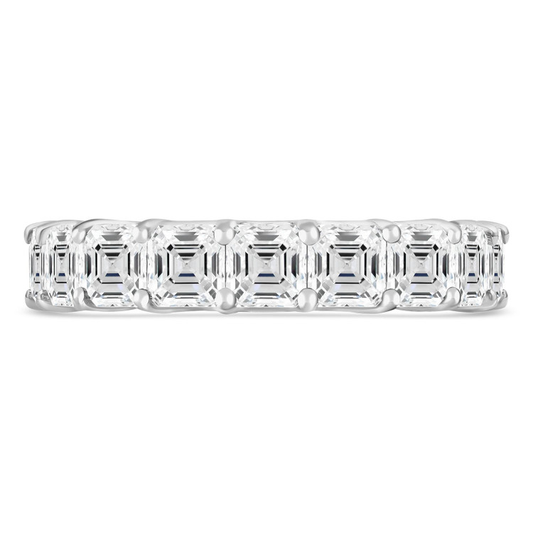 Lab Grown 5 7/8 to 7 2/5 CTW Full Eternity Asscher Diamond Anniversary Wedding Band Ring in White Gold (MVSAR0017-W)