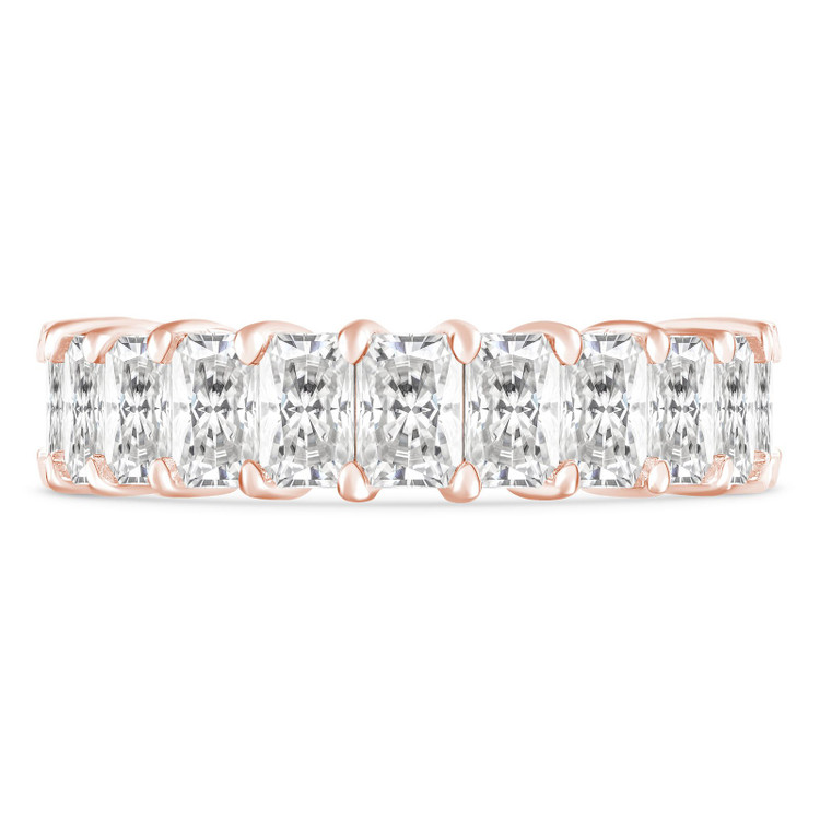 Lab Grown 3 7/8 to 5 CTW Full Eternity Radiant Diamond Anniversary Wedding Band Ring in Rose Gold (MVSAR0020-R)