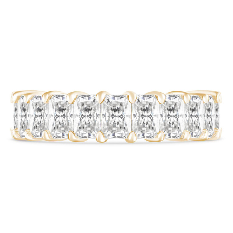 Lab Grown 3 7/8 to 5 CTW Full Eternity Radiant Diamond Anniversary Wedding Band Ring in Yellow Gold (MVSAR0020-Y)