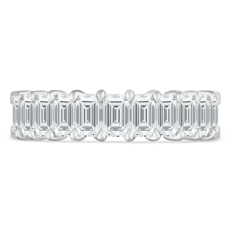 Lab Grown 4 2/5 to 5 2/5 CTW Full Eternity Emerald Diamond Anniversary Wedding Band Ring in White Gold (MVSAR0021-W)