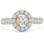 1 CTW Round Diamond Halo Engagement Ring in 14K Yellow Gold (MDR150041)
