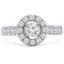 1 CTW Round Diamond Halo Engagement Ring in 14K White Gold (MDR160001)
