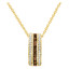 5/8 CTW Princess brown smoky Quartz Three Row Pendant Necklace in 14K Yellow Gold With Chain (MV3294)