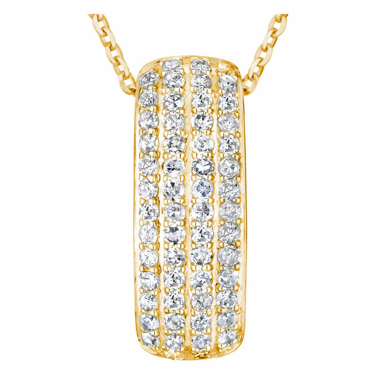 1/5 CTW Round Diamond Three Row Pendant Necklace in 14K Yellow Gold With Chain (MV3296)