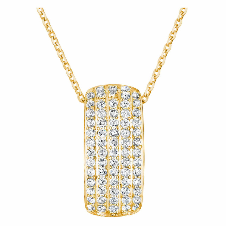 1/4 CTW Round Diamond Three Row Pendant Necklace in 14K Yellow Gold With Chain (MV3297)