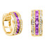 1 1/20 CTW Princess purple amethyst Hoop Earrings in 14K Yellow Gold (MV3298)