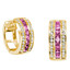 1 1/20 CTW Princess pink Sapphire Hoop Earrings in 14K Yellow Gold (MV3301)
