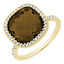 5 1/3 CTW cushion Brown Quartz Cocktail Engagement Ring in 14K Yellow Gold (MV3315)