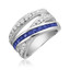 1 2/5 CTW princess blue Sapphire Cocktail Ring in 14K White Gold (MV3317)