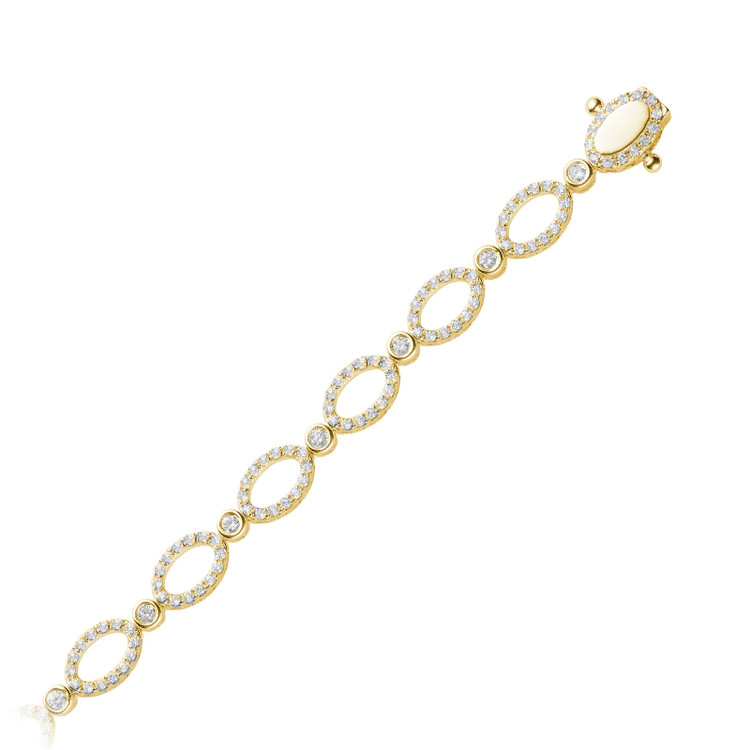1 1/20 CTW Round Diamond Link Bracelet in 14k Yellow Gold (MV3412)