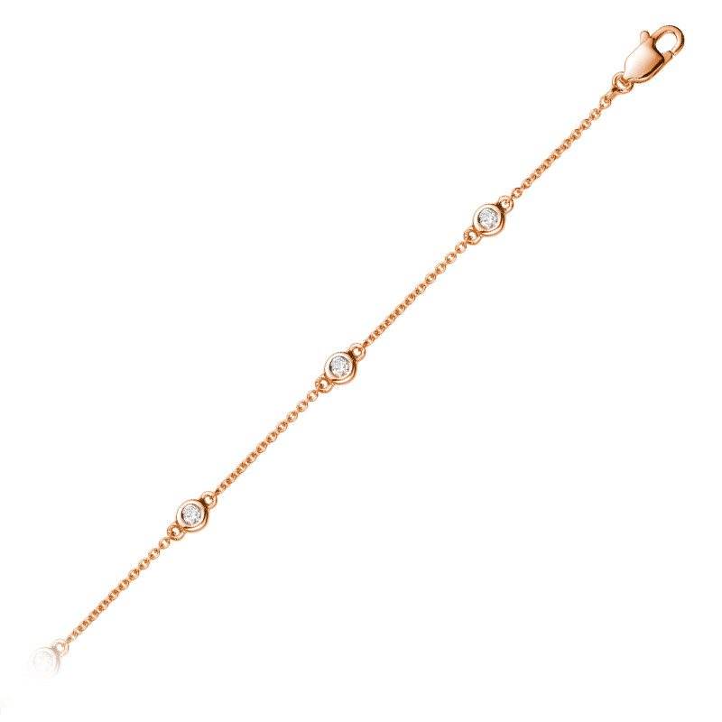 1/6 CTW Round Diamond Link Bracelet in 14k Rose Gold (MV3425)