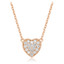 1/4 CTW Round Diamond Heart Pendant Necklace in 14k Rose Gold With Chain (MV3467)