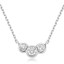 1/7 CTW Round Diamond Three-Stone Pendant Necklace in 14k White Gold With Chain (MV3471)