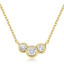 1/7 CTW Round Diamond Three-Stone Pendant Necklace in 14k Yellow Gold With Chain (MV3473)
