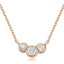 3/8 CTW Round Diamond Three-Stone Pendant Necklace in 14k Rose Gold With Chain (MV3478)