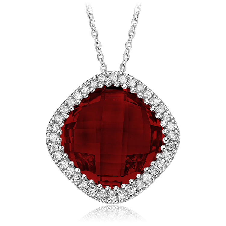 Garnet And Diamond Pendant Necklace | Majesty Diamonds