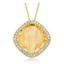 4 9/10 CTW Round yellow citrine Halo Pendant Necklace in 14k Yellow Gold With Chain (MV3487)