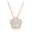 1/2 CTW Round Diamond Cluster Pendant Necklace in 14k Rose Gold With Chain (MV3511)