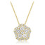 1/2 CTW Round Diamond Cluster Pendant Necklace in 14k Yellow Gold With Chain (MV3513)