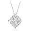 1/2 CTW Round Diamond Cluster Pendant Necklace in 14k White Gold With Chain (MV3516)