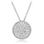 1/2 CTW Round Diamond Cluster Pendant Necklace in 14k White Gold With Chain (MV3517)