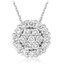 2/5 CTW Round Diamond Cluster Pendant Necklace in 14k White Gold With Chain (MV3520)